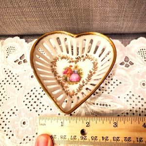 Porcelain Heart dish, "Fragonard" on front, Germany stamp, beautiful gift!